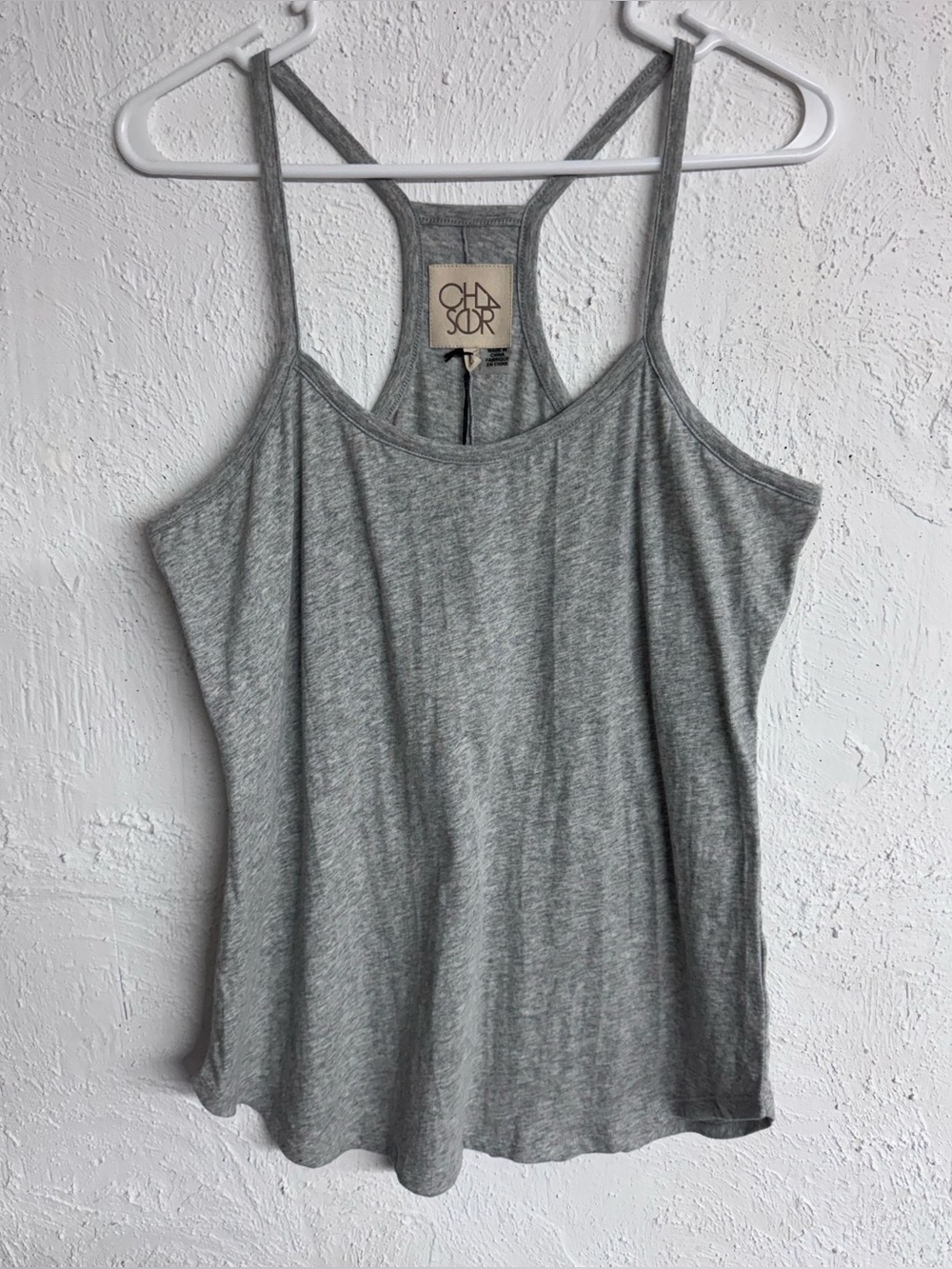 Chaser Brand Heather Gray100% Cotton Racerback
Cami Tank Top Size Large
